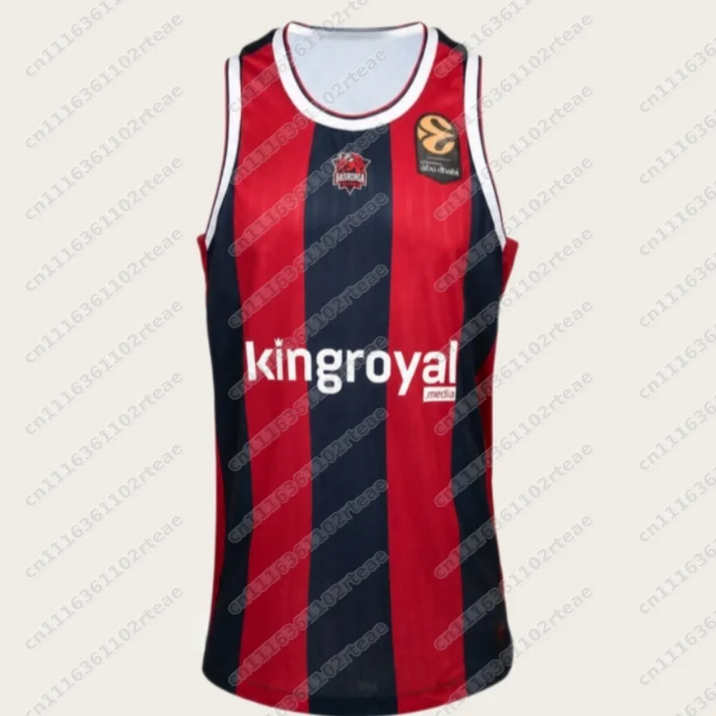 Saski Baskonia Fan Style Men's and Women's Home Jersey Vests, Men's and Women's Sleeveless Breathable Vests, Basketball Jerseys