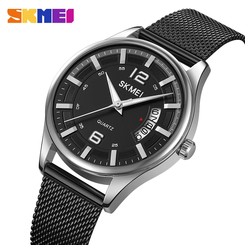 SKMEI Reloj Hombre Mode heren Horloges Quartz Horloges Heren Casual Lederen Band Horloges Waterdicht Mannelijke Clcok