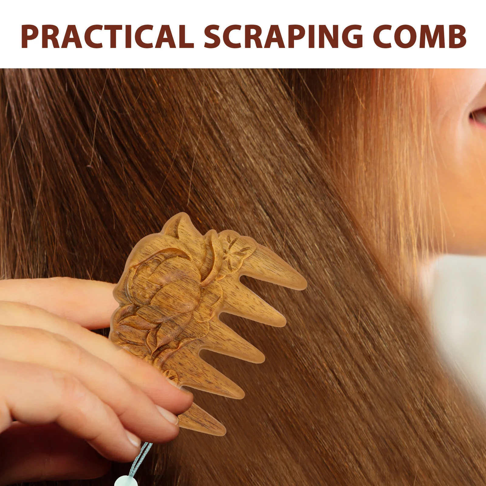 

Компактная деревянная расческа Изысканное мастерство Портативная конструкция с широкими зубьями для завивки волос, распутывания и массажа Деревянные расчески для бороды