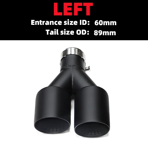 1 Stuks Dubbele Matte Zwarte RVS Uitlaatpijp Universele Uitlaat Tip Y-Type GTI MK7 Golf7 Uitlaatmondstuk