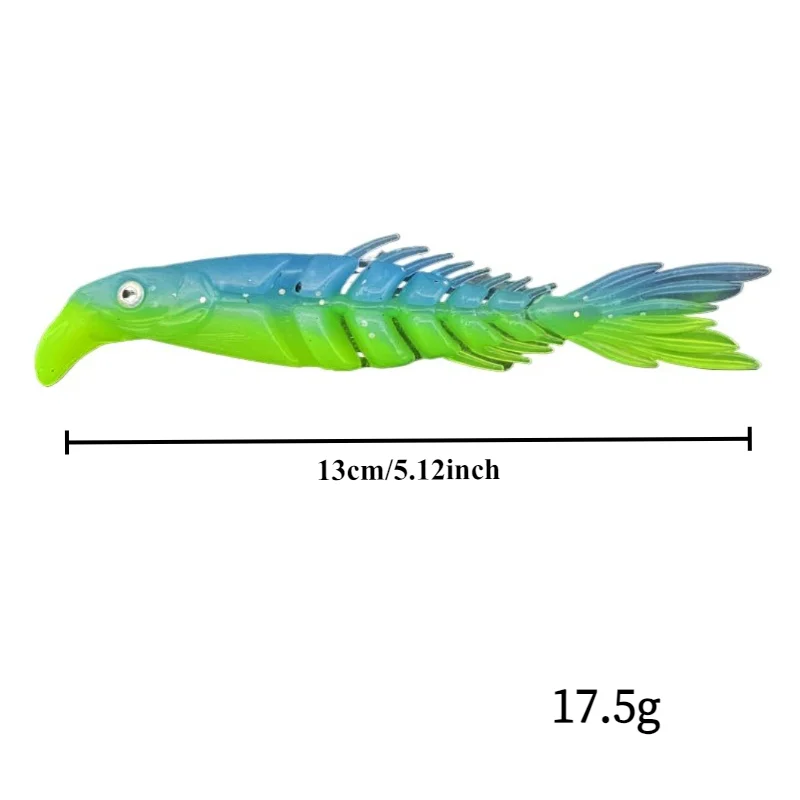 1pcs Two-Tone Multi-Segment Bone Fish Soft Lure Multi-Color Scissor-Tail Soft Lure Boat Fishing Lure Fishing Accessories