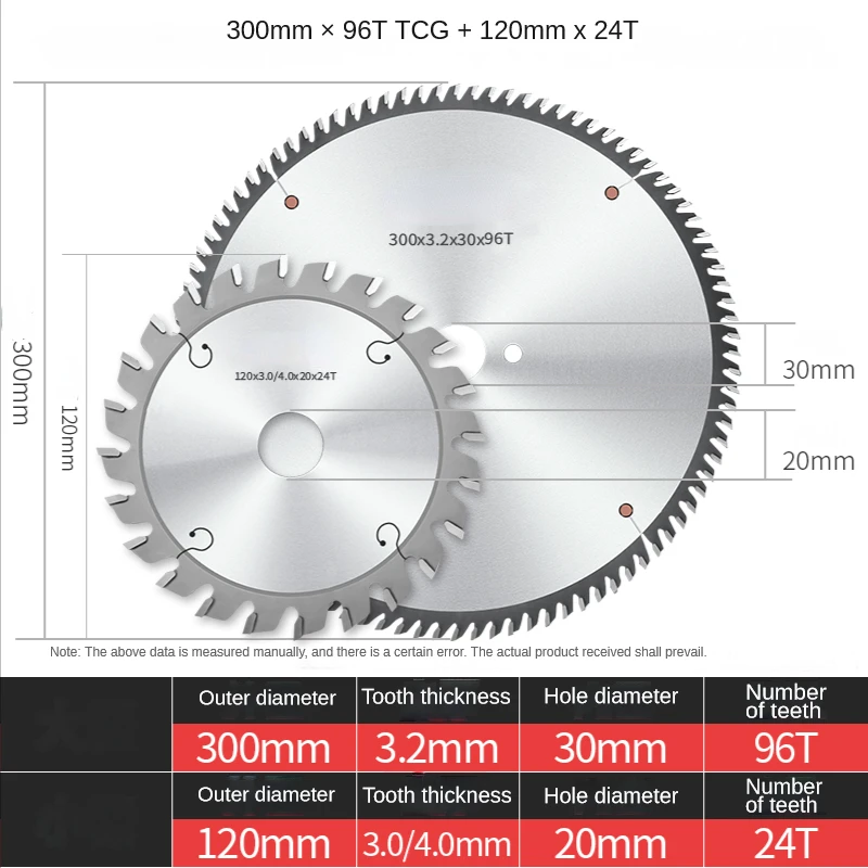 300x96T Industrial Panel Saw Blade Set for Cutting MDF Solid Wood Density Board Sliding Table Saw Disc Circular TCT Saw Blade