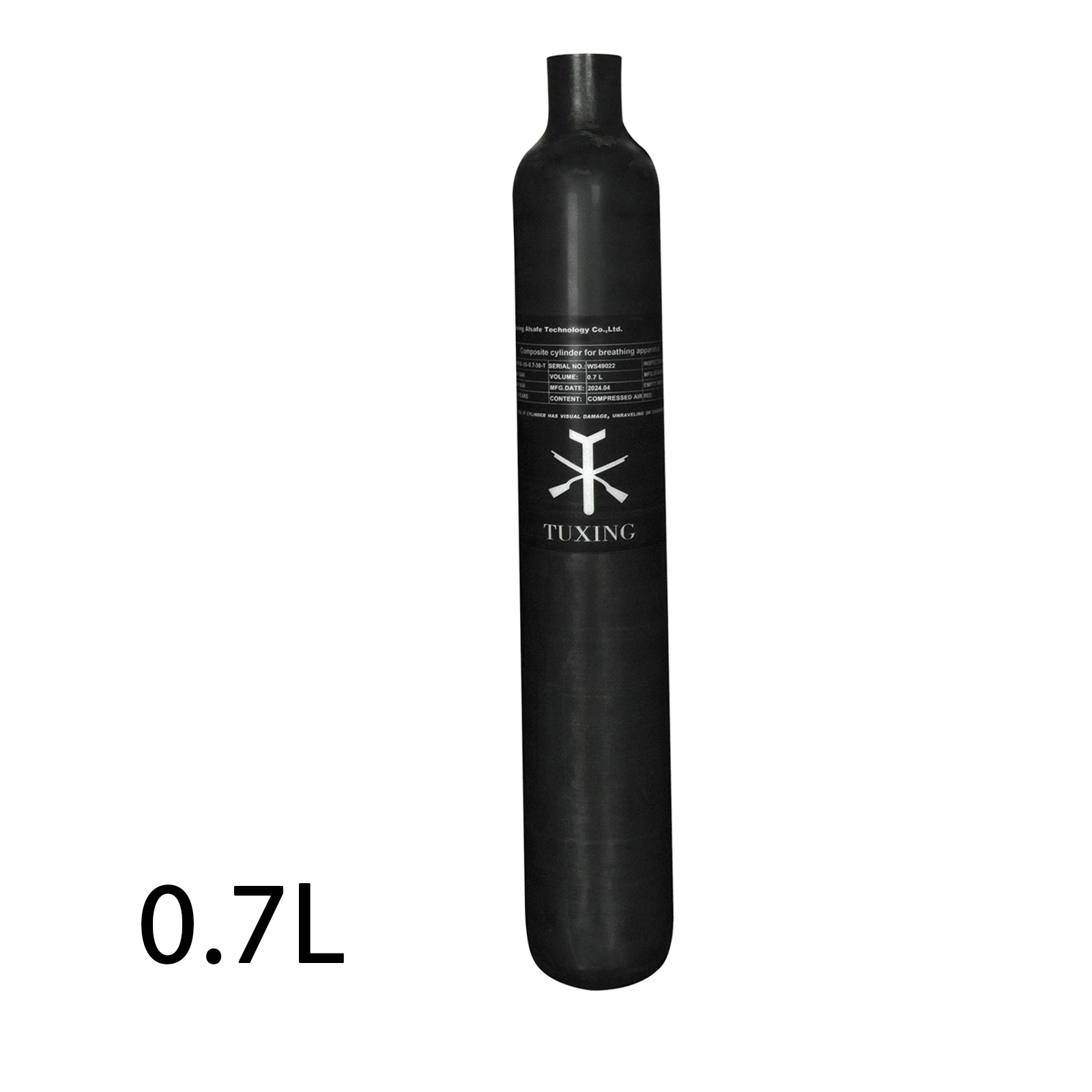 خزان هواء عالي الضغط ، HPA ، أسطوانة من ألياف الكربون ، 4500Psi ، 300Bar ، 0.7 لتر ، 700cc ، خزان غوص ، M18 *