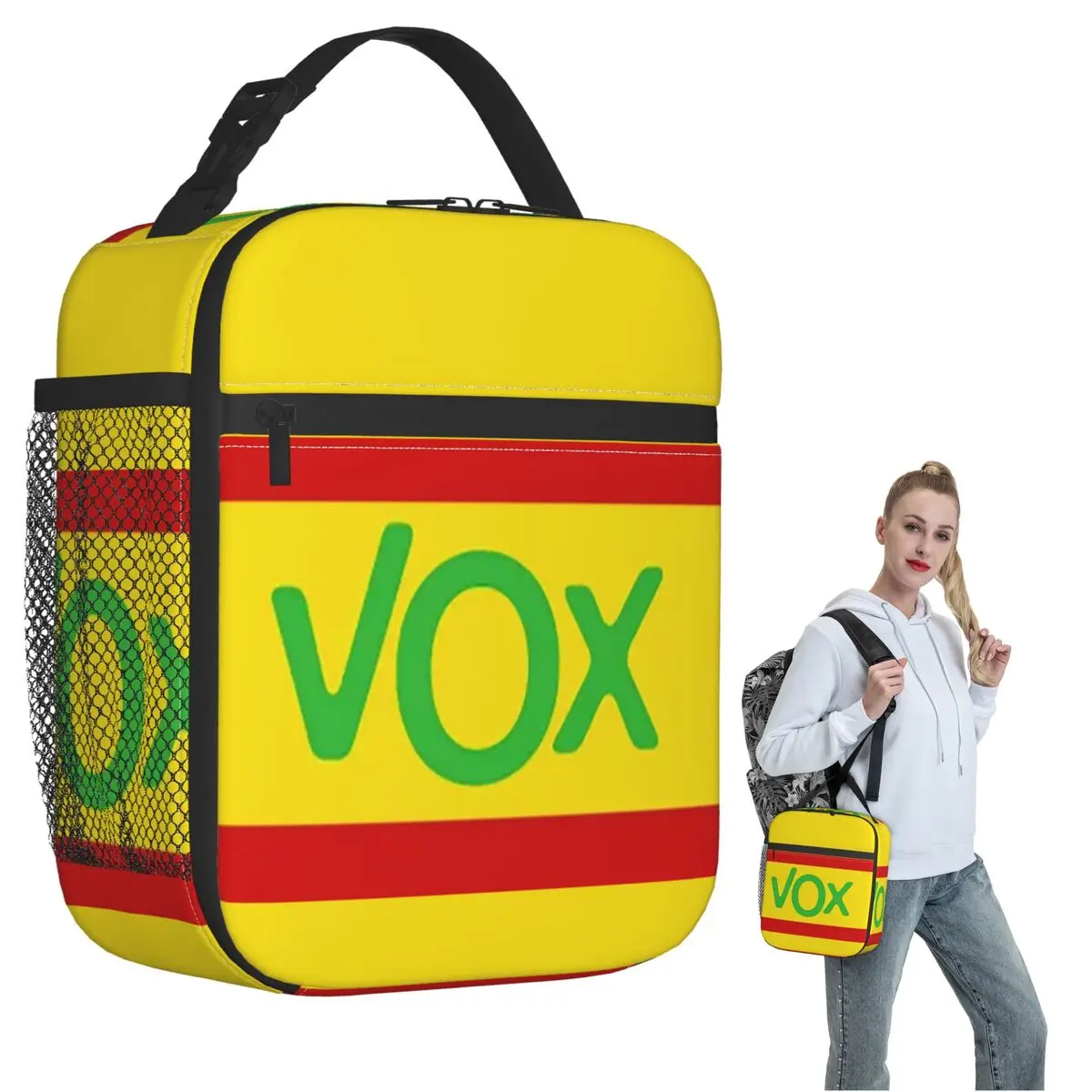 Espana Vox Logo Spain Political Party Spanish Insulated Lunch Bag for Women Children Portable Food Boxes Thermal Lunch Box Tote