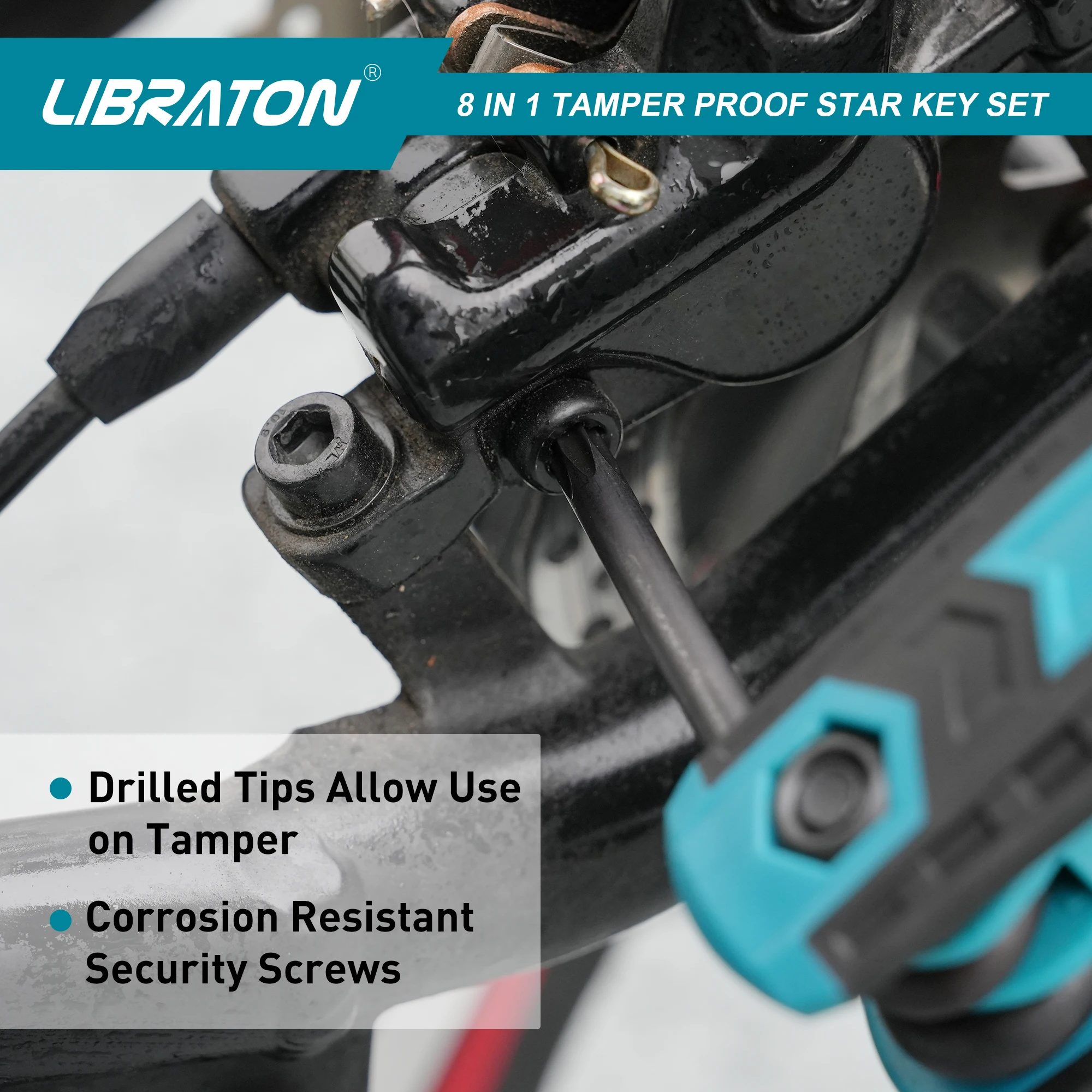 Imagem -05 - Libraton-tamper Proof Conjunto Chave Estrela Folding Torx Wrench Grupo Mini Bolso Cr-v Steel T-9 to T40 em em 1