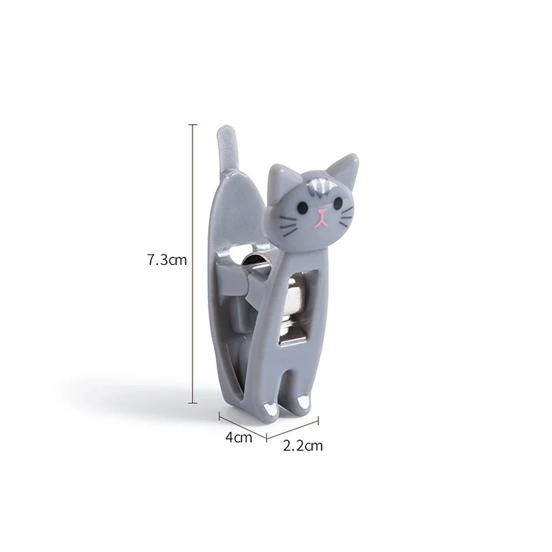 6pcs/set Cartoon Clothespin Cat Shape Hanging Clothes Pegs Beach Towel Clips Bed Sheet Underwear Socks Windproof Laundry Pin