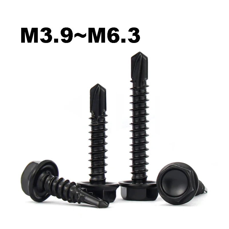 5~20Pcs 316 Stainless Steel Flange Hexagon Screw M3.9 M4.2 M4.8 M5.5 M6.3 Hex Washer Head High-Strength Quick Tapping Screws