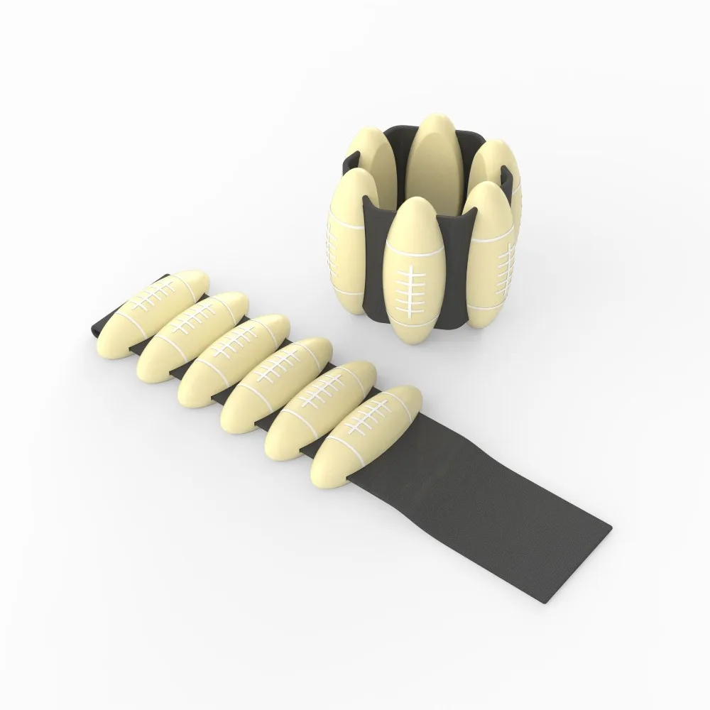 

1 Pair Rugby Ball Shape Wrist Weight Bracelet 2 LB Sweat-proof Weighted Wrist Strap Universal Silicone