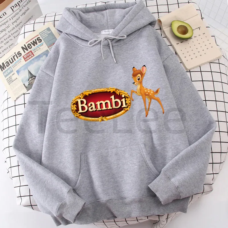 Kawaii Bambi Hoodie Women Printed Cartoon Style Hooded Oversized Cute Bunny Hoodies Sweatshirt Harajuku Female Clothes