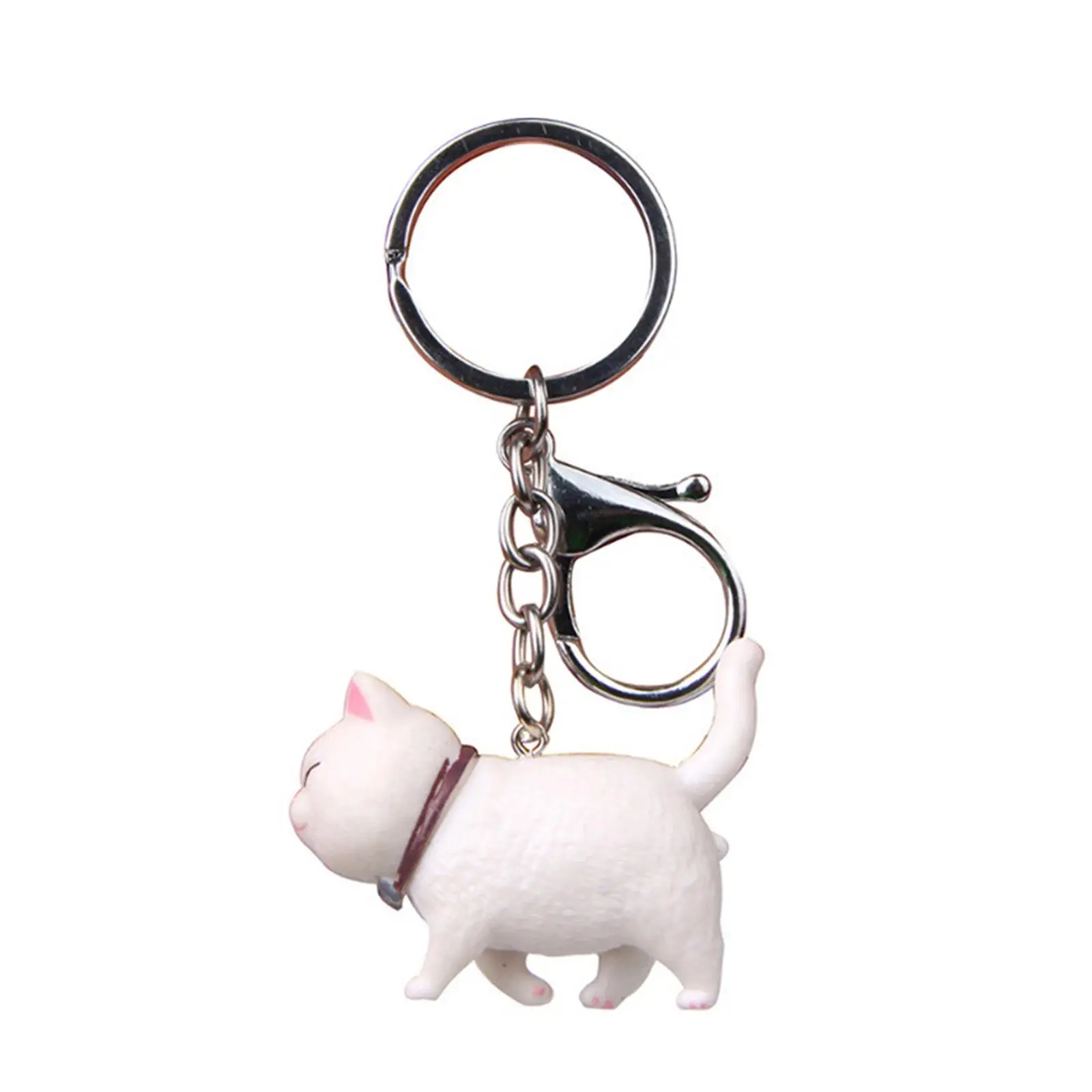 Novel Simple Cute Simulation Cats Keyring Personality Gift Bag Shorthair Keyring British Keychain Friend Pendant Flower Cat T0B5