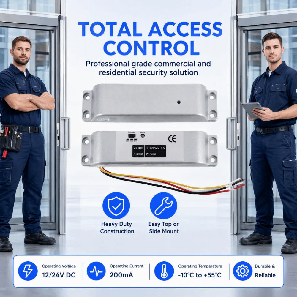Easy Install High Security Electric Drop Bolt Lock Durable Secure Electronic Bolt Door Lock NC Mode Electric Lock Wooden Doors