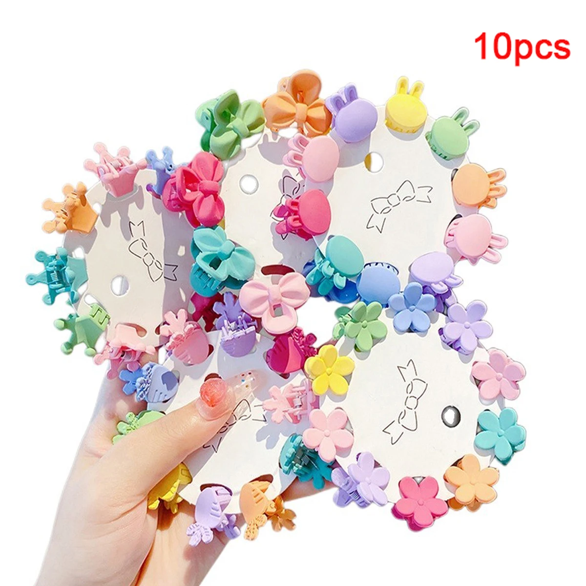 10pcs/set Plastic Mini Hair Claws Clips Crab Baby Gilrs Cute Clips Hairpin Barrettes Children Candy Color Headwear Accessories