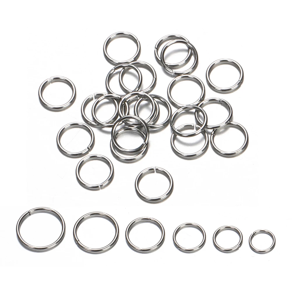Stainless Steel 100/200Pcs 3-8mm Split Ring Open Single Loops Jump Rings Connectors for DIY Jewelry Making Findings Accessories