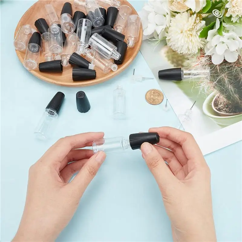 ABMO 40Pcs Precision Tip Applicator Bottles, 10Ml/0.34Oz Dispensing Needle Bottle PET Empty Glue Bottle With Sealing Cap