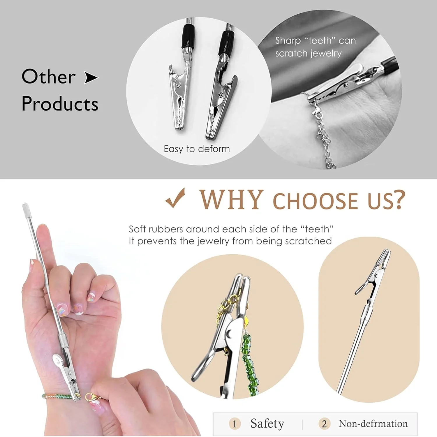 XUQIAN Bracelet Assistance Tool Buddy Jewelry Helper Fastening and Hooking Equipment for Necklace Watch Band Jewelry Clasps