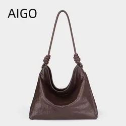 AIGO New Trend Woman Handbag Luxury Design Underarm Shoulder Casual Tote Bag Lady Soft Bucket Bag сумка женская bolsos de mujer