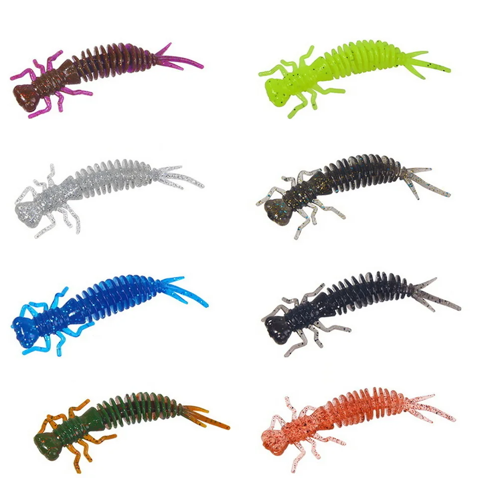 Wurm Larve Weiche Köder 55mm 75mm 100mm Künstliche Kunststoff Silikon Köder Swimbait Jigging Wobbler Bass karpfen Pesca Angelgerät – Detail 4