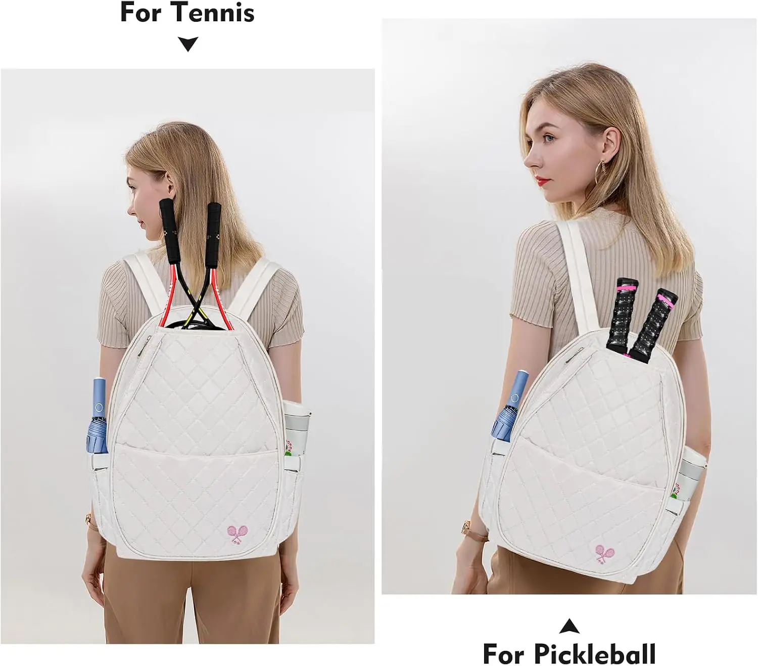 Tennis Backpack for Women, Pickleball Racket Bag, Water-Resistant Sling Tote, Gym Travel Duffle, Cute Gift