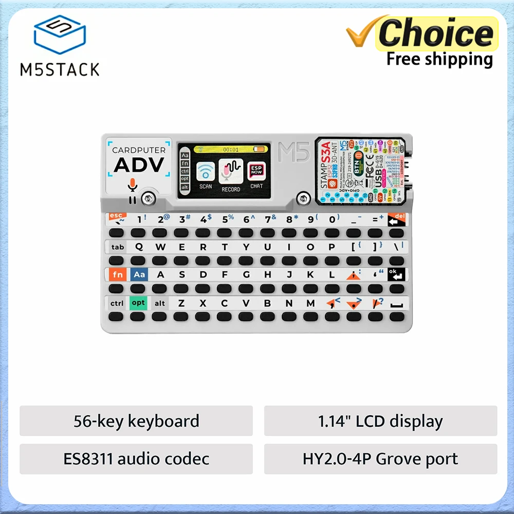 M5Stack Cardputer Adv ESP32 Card Computer 56 Key Programmable Development Board Stamp-S3A for IoT Intelligent system KIT