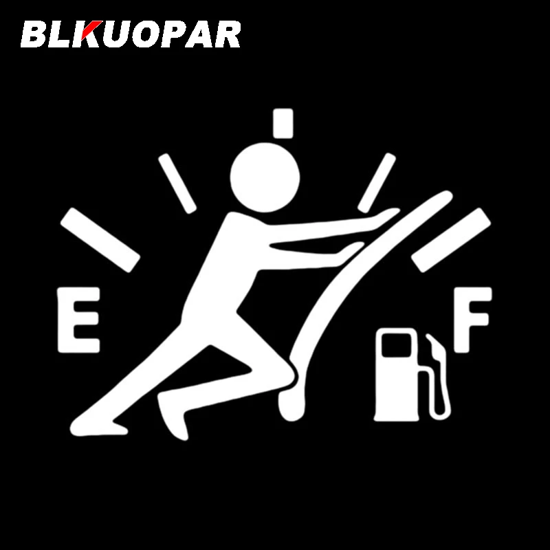 BLKUOPAR Pull Fuel Tank Pointer To Full Hellaflush Car Sticker Sunscreen Vinyl Die Cut Decal Cartoon Motorcycle VAN Car Door