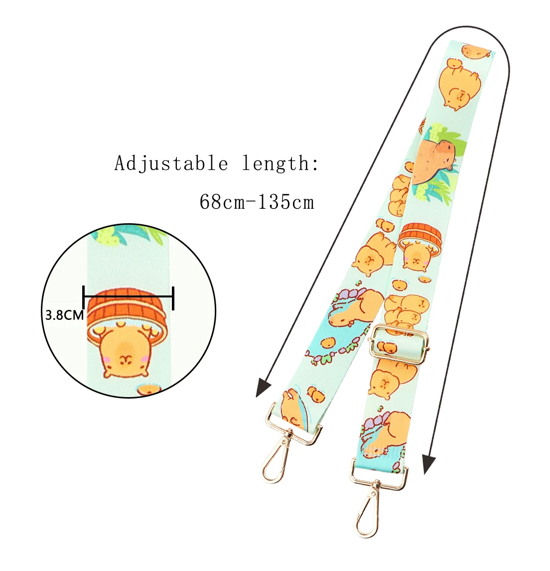 Animal Cartoon Childhood Fun Adjustable Widening Shoulder Bag Straps for Ladies Crossbody Handbag Fashionable Bag Accessories