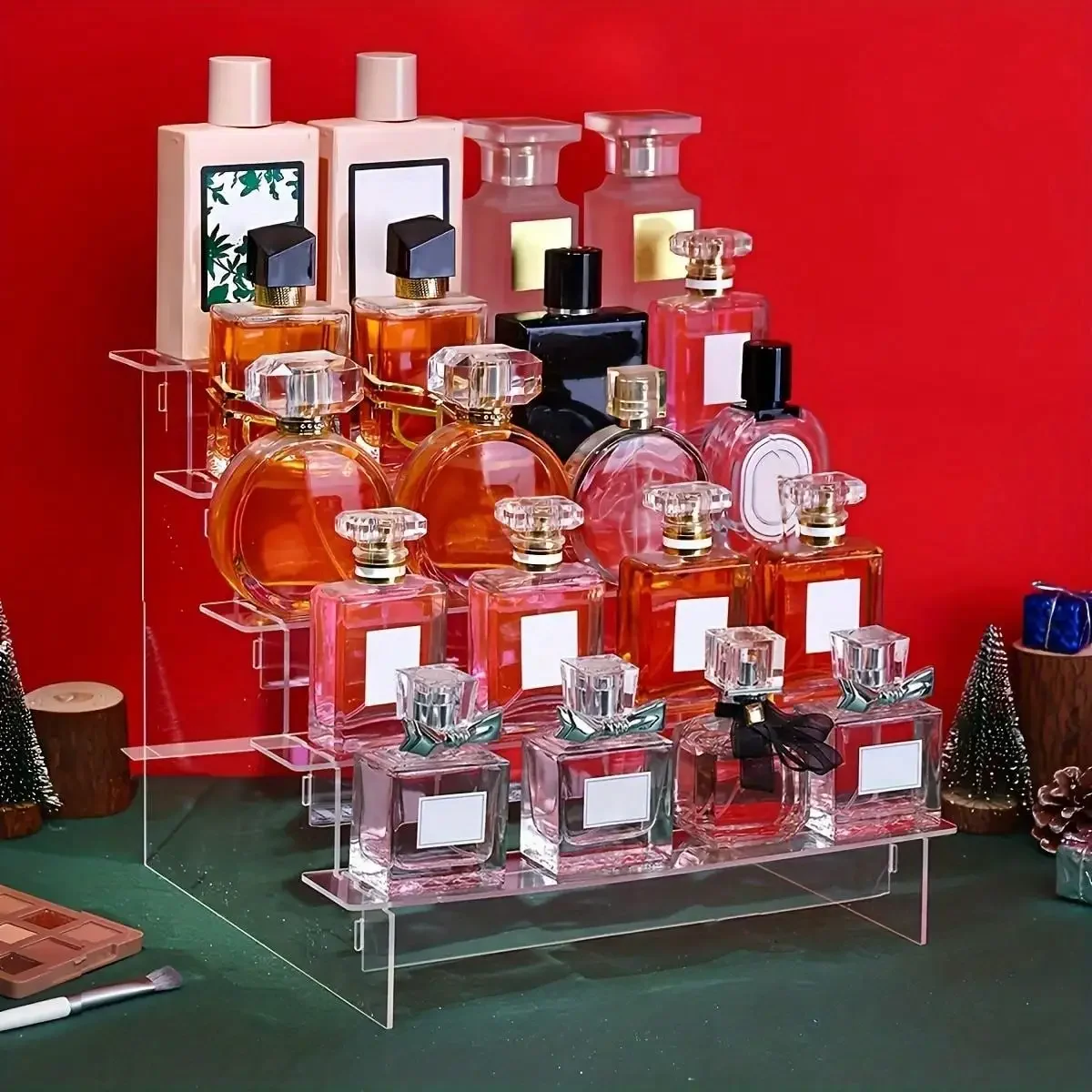 Acrylic Display Risers Perfume Organizer Stand Jewelry Organiser Rack Clear Cupcake Holder Spick Rack Dessert Display for Party