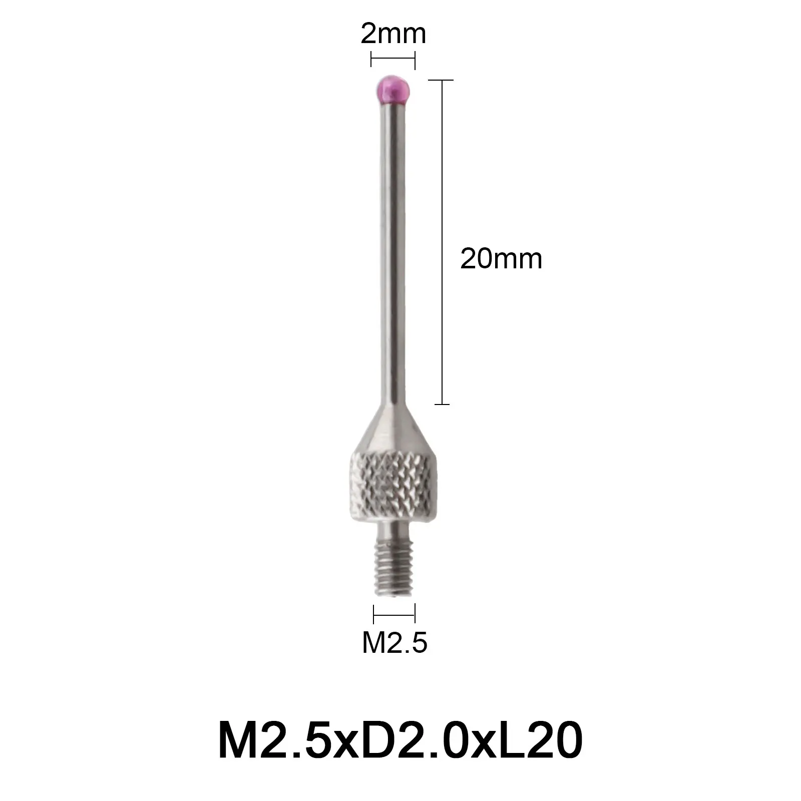 1PCS CNC 3D Edge Finder Sub-rod Probe Measuring Head M2.5 2mm Ball-Ruby Needle Dial-Indicator Dial-Gauge Extended Measuring Head view 5