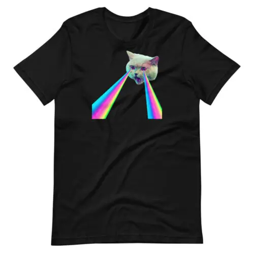 Laser Cat T-Shirt. Premium Soft Cotton Tee. Comfy!