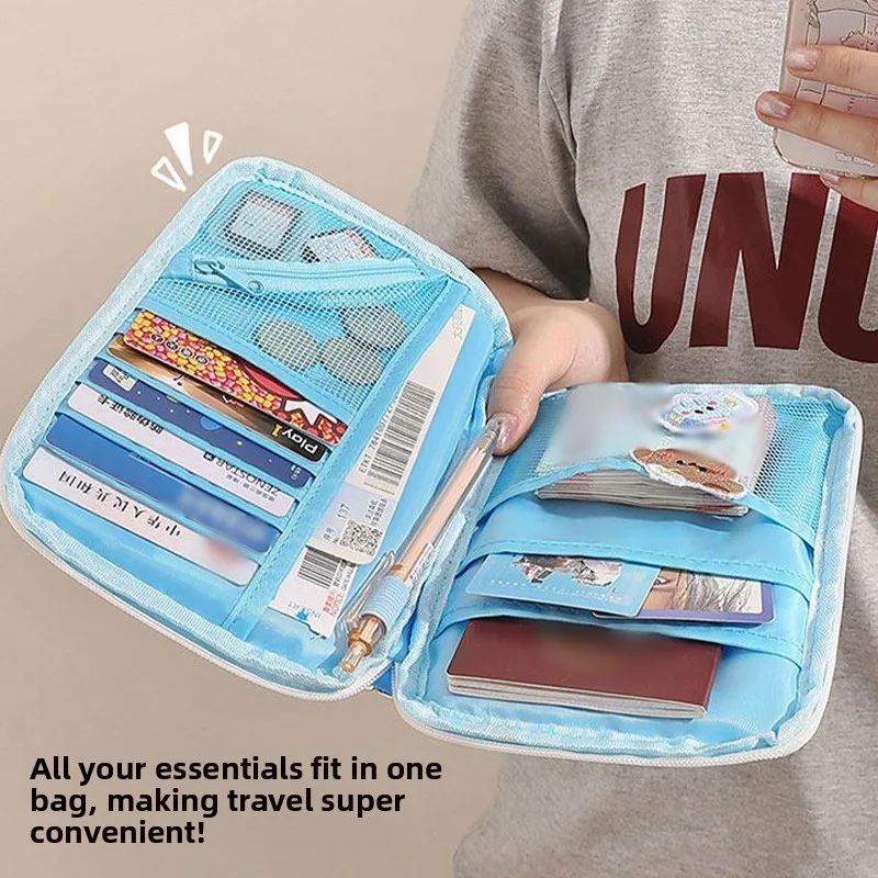 Travel Multi-Functional Passport Wallet Integrated Storage Bag Boarding Personal Bag Card Holder Document Organizer view 4