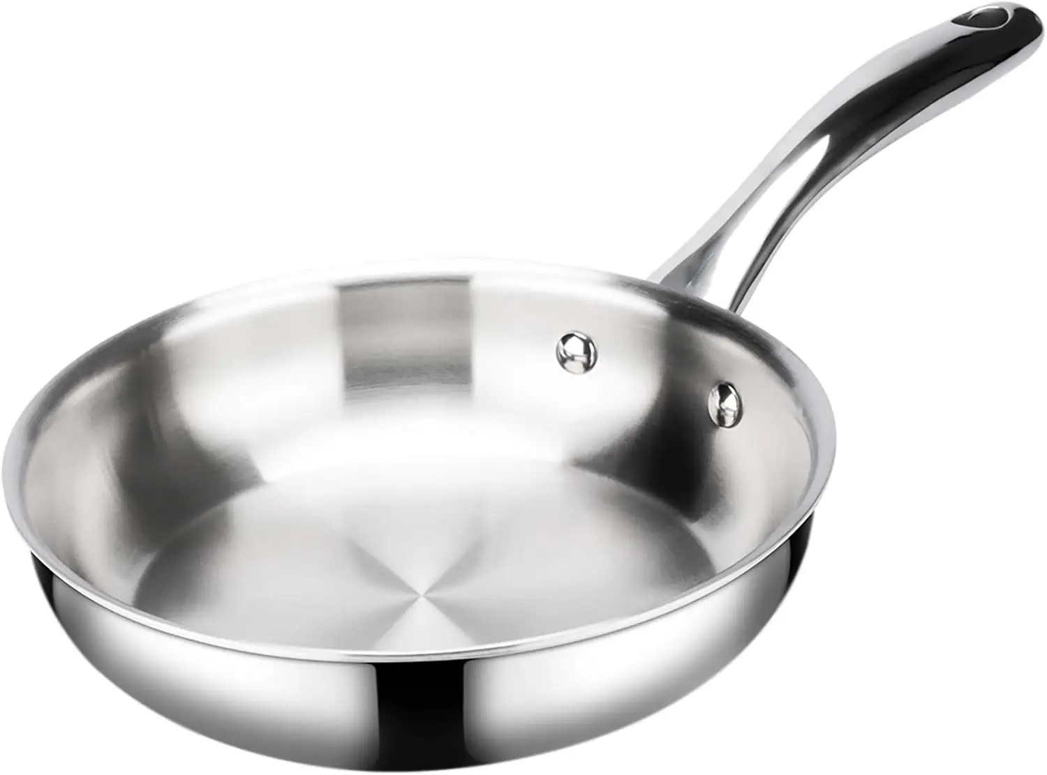 

Whole-Clad Tri-Ply Stainless Steel Stir-Fry Pan Kitchen Induction Cookware 10 Inches