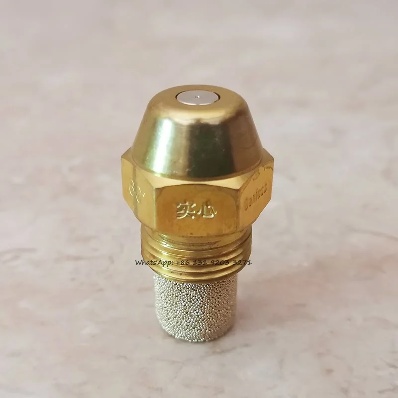 

Waste Oil Burner Nozzle Brass Diesel Methanol Atomization Spray Head 60 Degree Danfoss Oil Nozzle for Waste Oil Burner Fuel Head