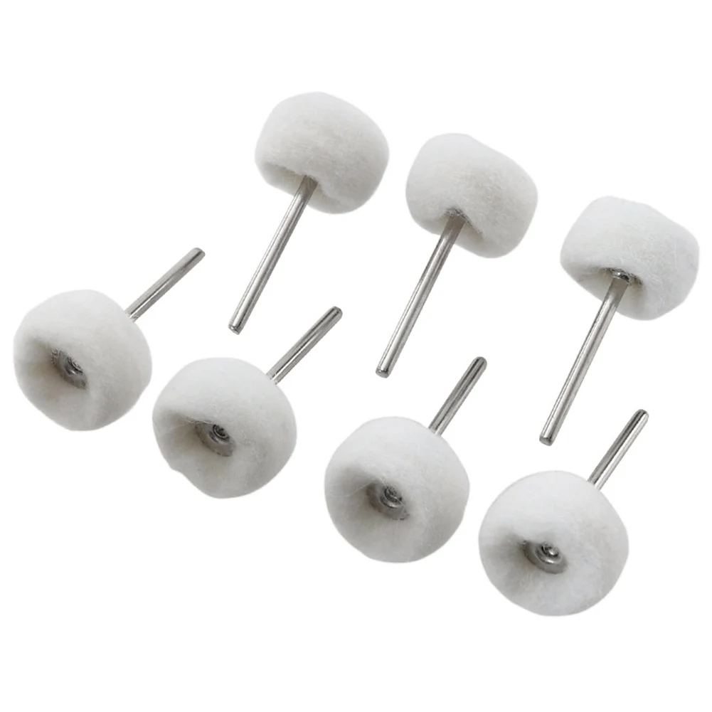 1-20PCS 3mm Felt Grinding Sanding Head Abrasive Buffing Wheel Shank Cotton Thread Polishing Mini Brush Hand Tools