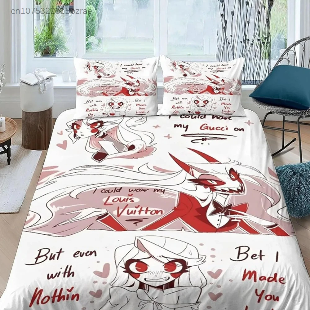 Hazbin Hotel Cartoon Duvet Cover 3D Exquisite Digital Printing Bedding Set Charlie Comforter Bed Youth Home Decor Kids Boys Gift