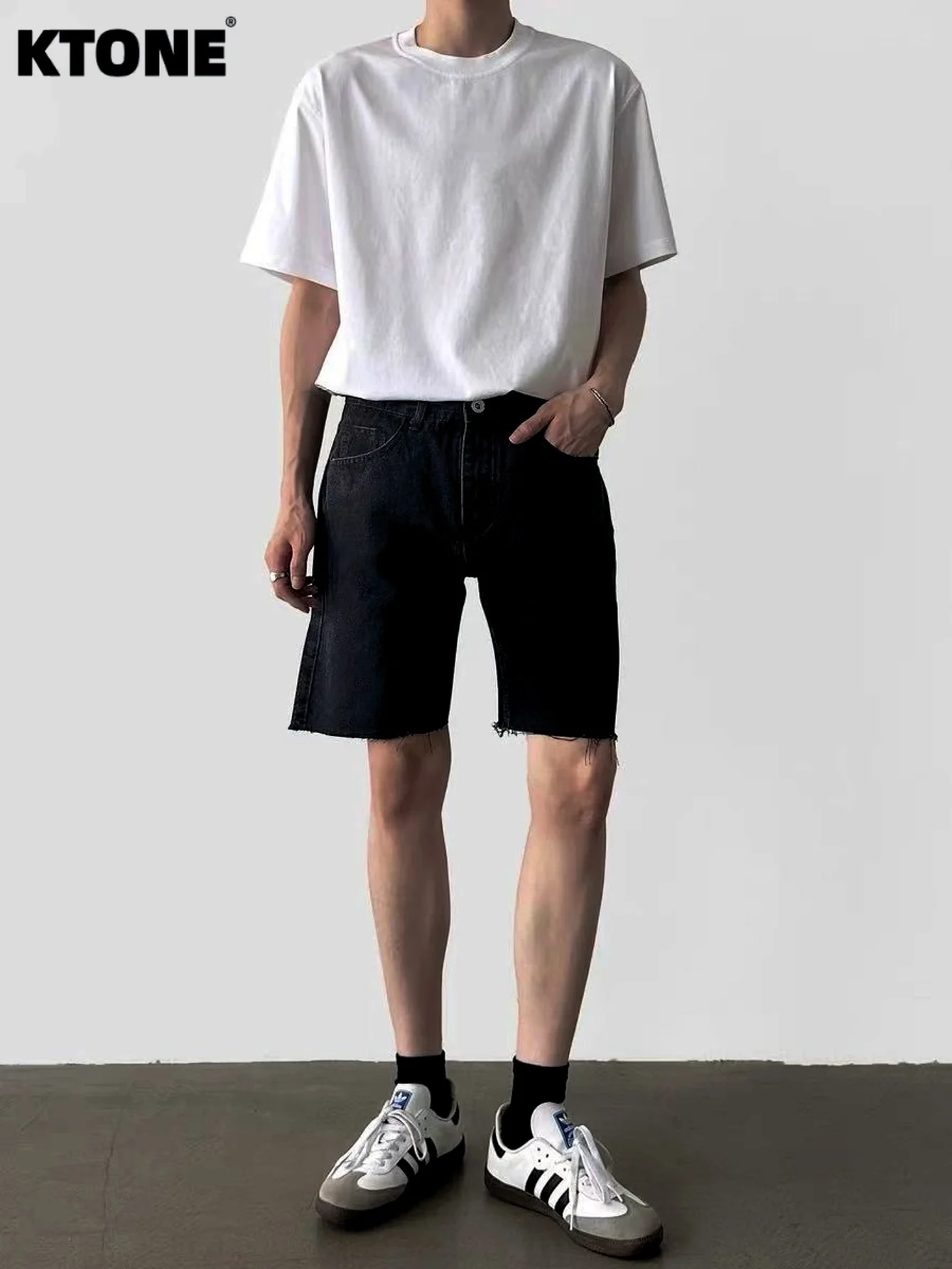 

Streetwear Jeans Black Slim Denim Shorts For Man Y2K Harajuku Drip No accessories or belts included