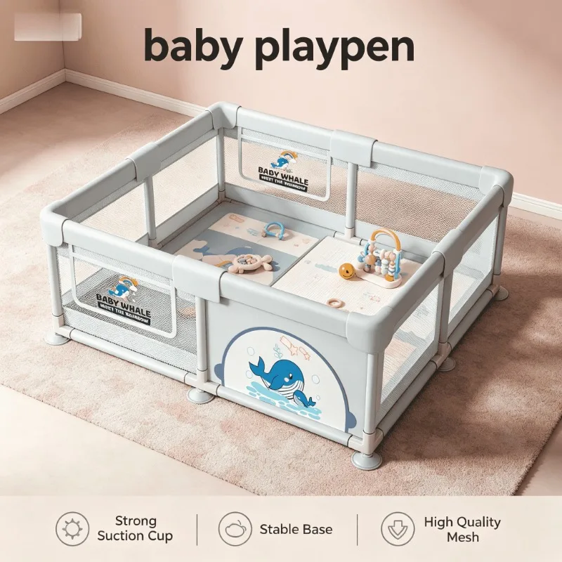 

Safety Fence Toddler Gate Portable Foldable Expandable Easy Assembly Indoor Home Living Room Playpen Baby Playpen Play Yard
