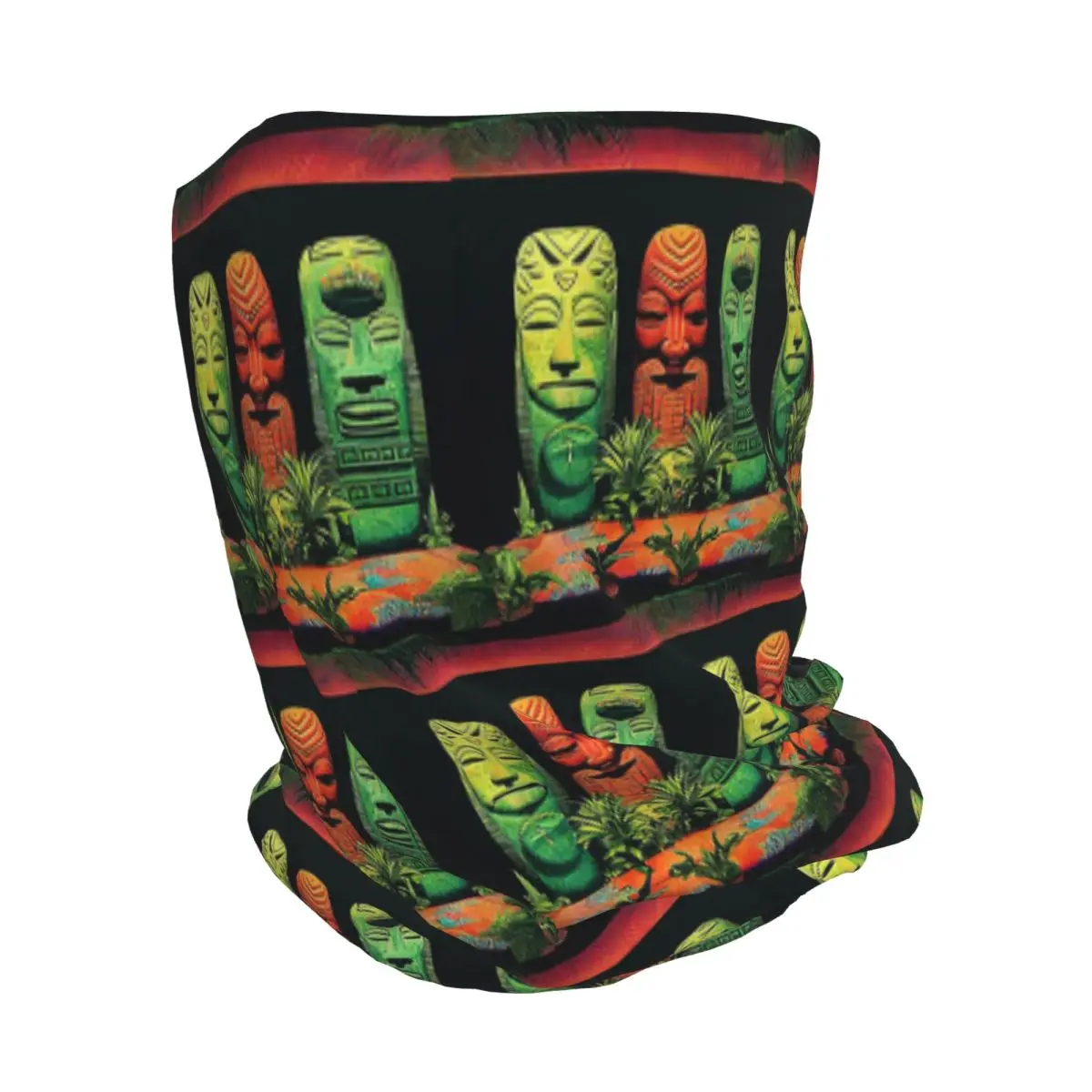 Garden Of Tikis Tiki Mask Bandana Neck Gaiter Wrap Mask Scarf Warm Headwear Beanies Hat for Men Women Adult Washable