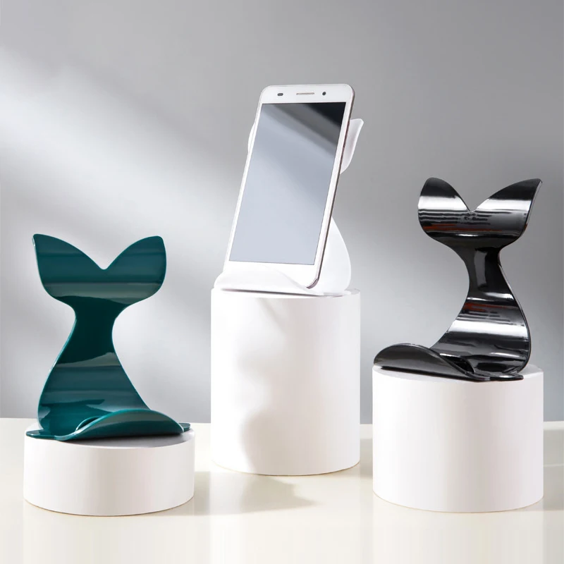 Desktop Mobile Phone Holder Creative Cartoon Holder Whale Small Ornament Mobile Phone Base Lazy Tablet Holder
