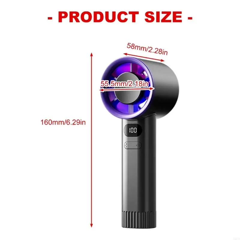 J6PE Digital Display Fan مريحة صغيرة مروحة USB مروحة Office ABS ABS للداخلية