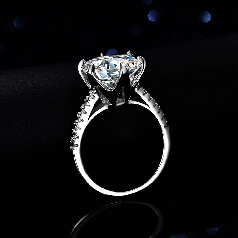 Joyce Kelly Ring aus 925er-Sterlingsilber mit 5-Karat-Moissanit-D-Farbe, VVS1, luxuriöser Diamant-Schmuck für Damen, funkelnde Lichter – Detail 5