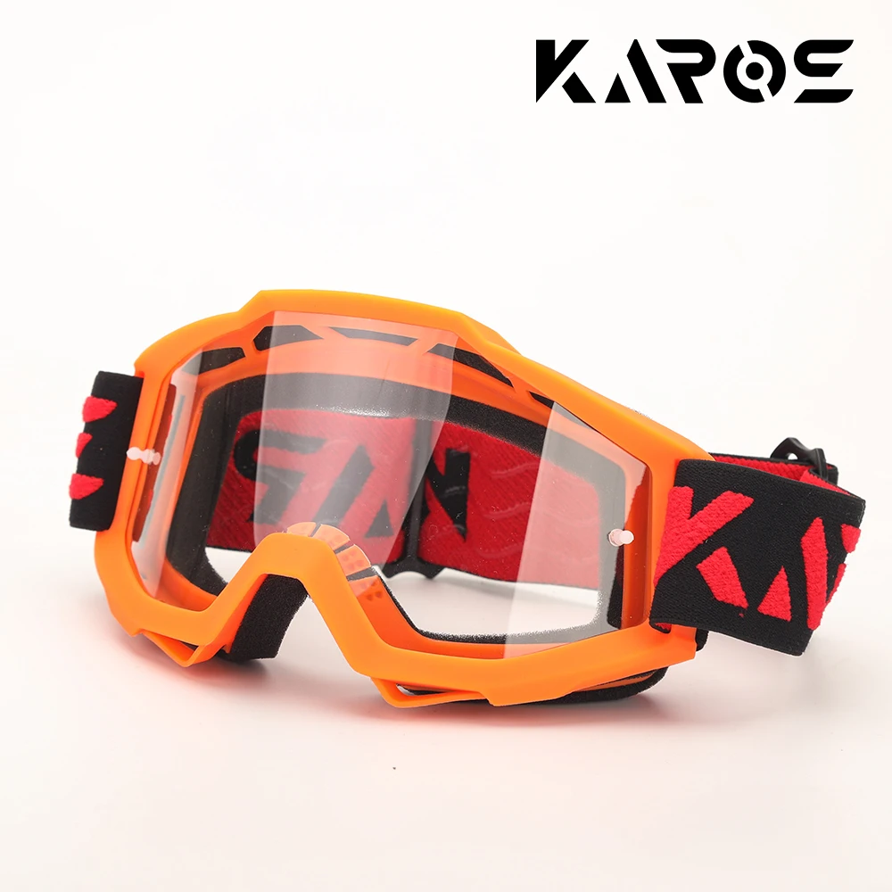 Karos Offroad-Motorradbrille UV400-Schutz Winddichte Brille Motocross Radsport Hochauflösende Weitwinkel-Brille