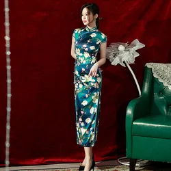Qipao Dress Modern Silk Chinese Traditional Women Dresses Modern Cheongsam Elegant Vestidos Wedding Party Dress 2022