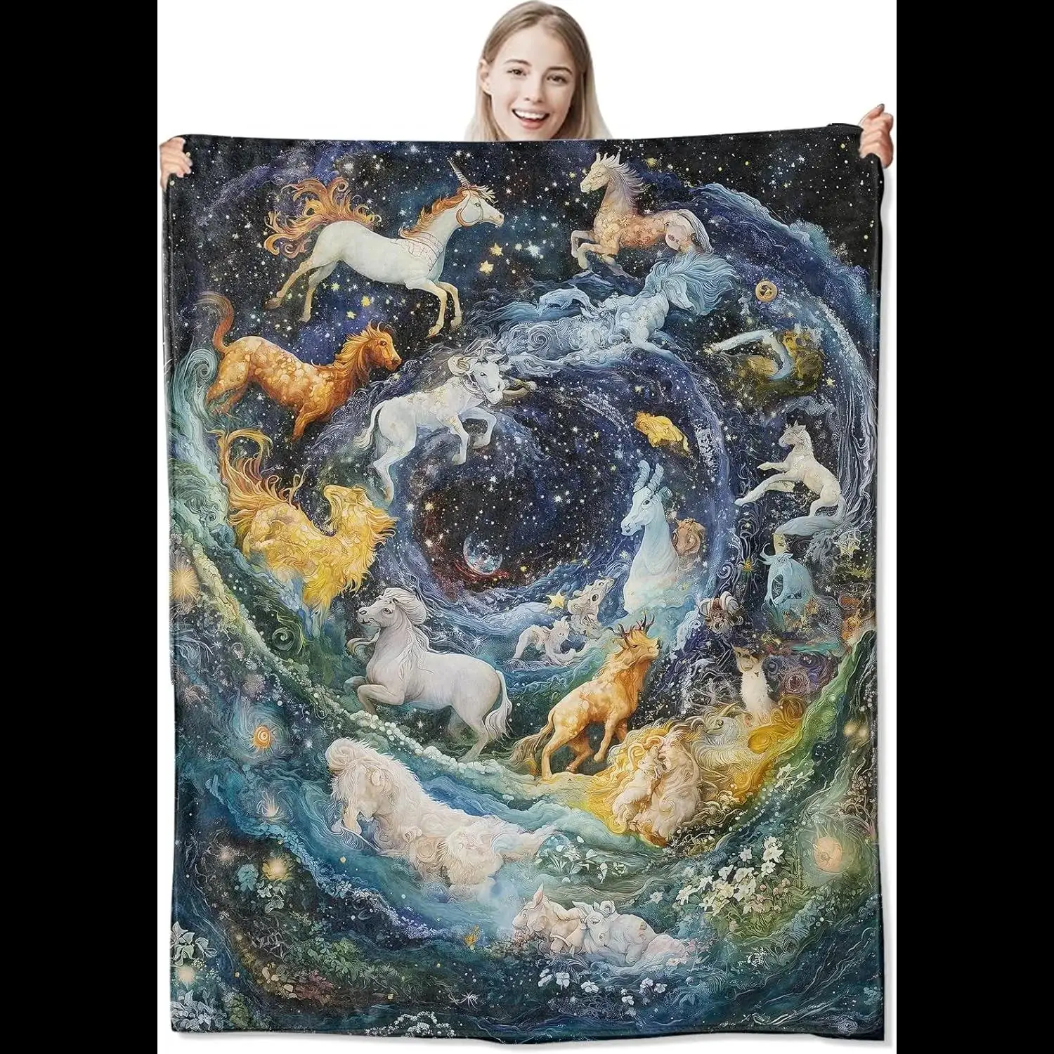 

Wild Animals Art Throw Blanket Perfect Gift for Animal Lovers Suitable for Couch Bed Car Home Camping AllSeason Use