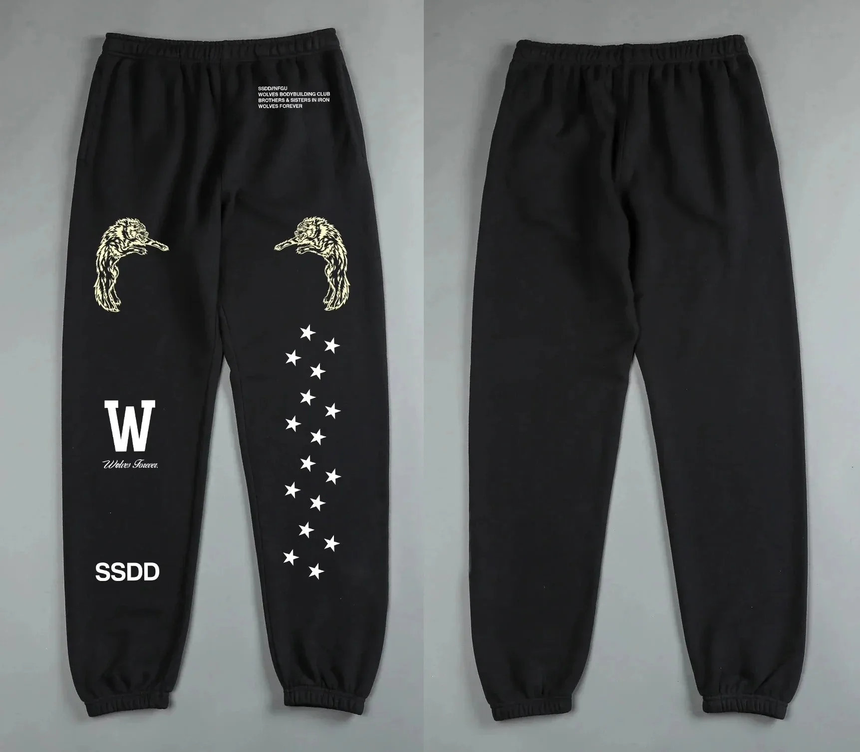 INAKA DARC Wolves Joggers Street Pants Casual Warm Oversize Baggy Joggers Oversize Cotton Gym Trousers Spring Autumn Sweatpants