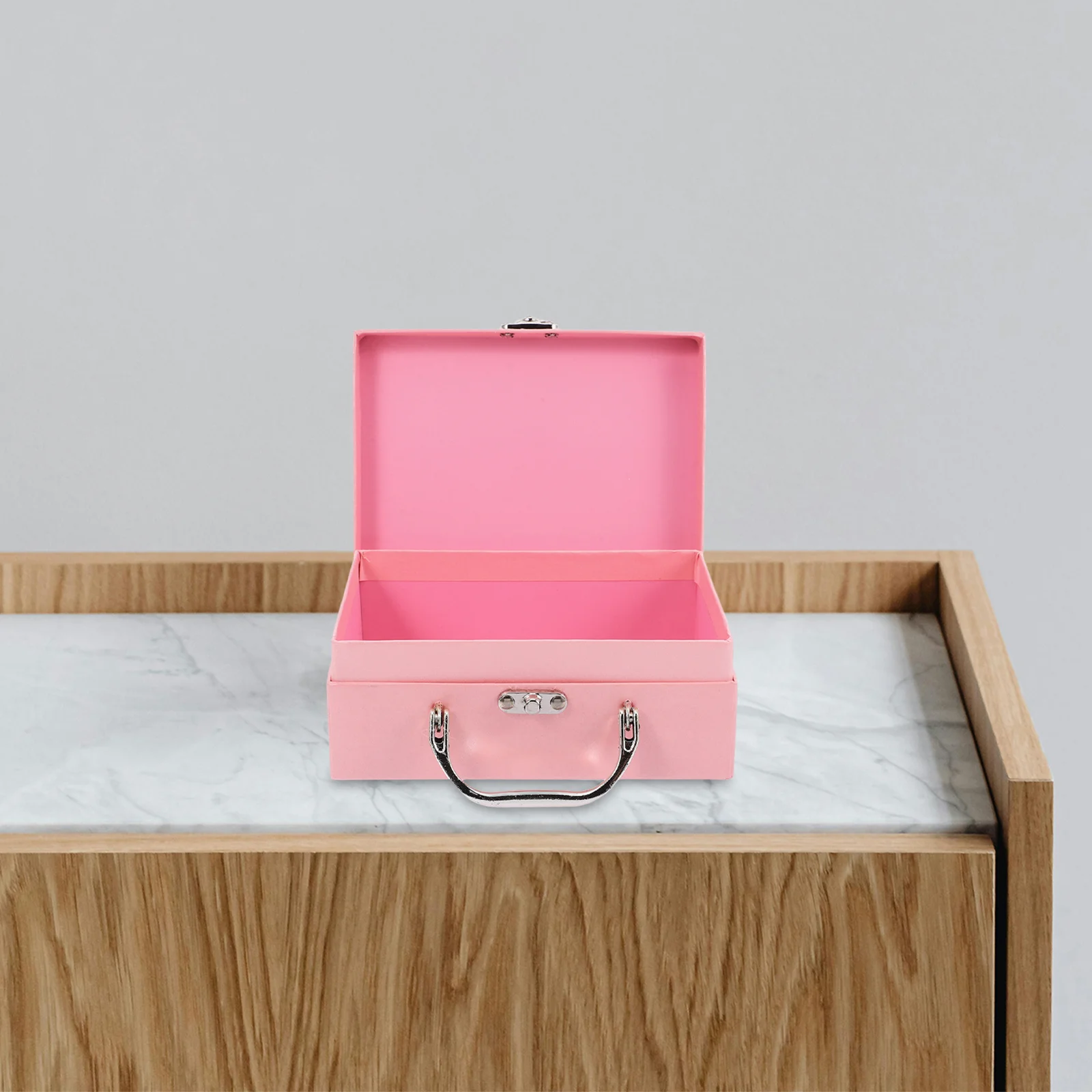 

1pc Paper Storage Box Thickened Solid Color Desktop Organizer Handle Stationery Sundries Empty Gift Packaging Box Paper