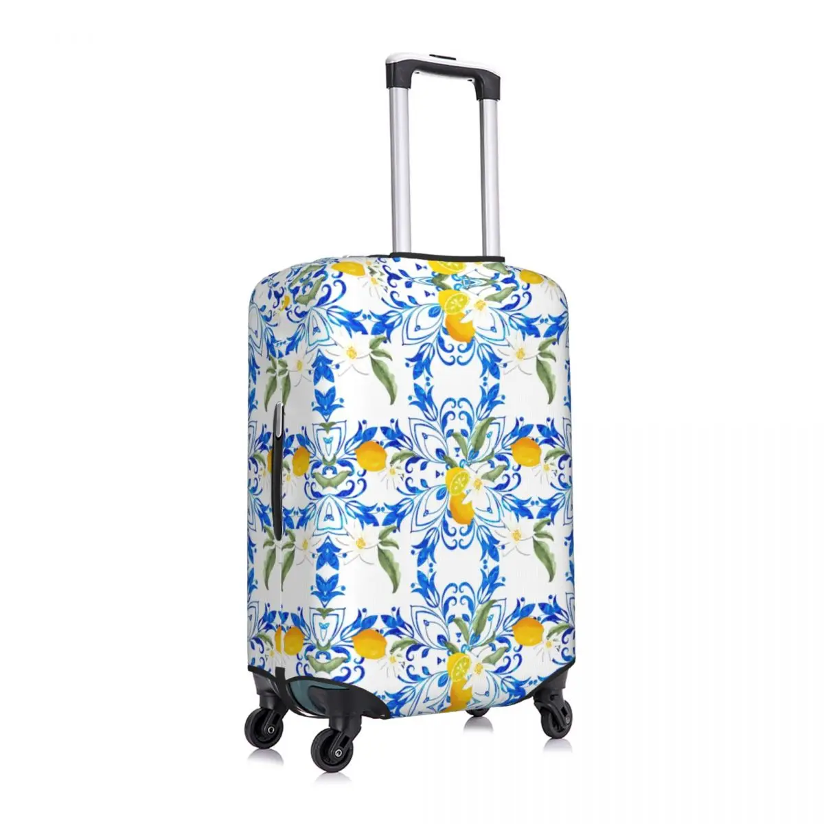 Juste de Protection Personnalisée pour Bagages de Voyage, Style Méditerranéen, Mosaïque, Citron, Fruit, Lavable, 18-32 Pouces