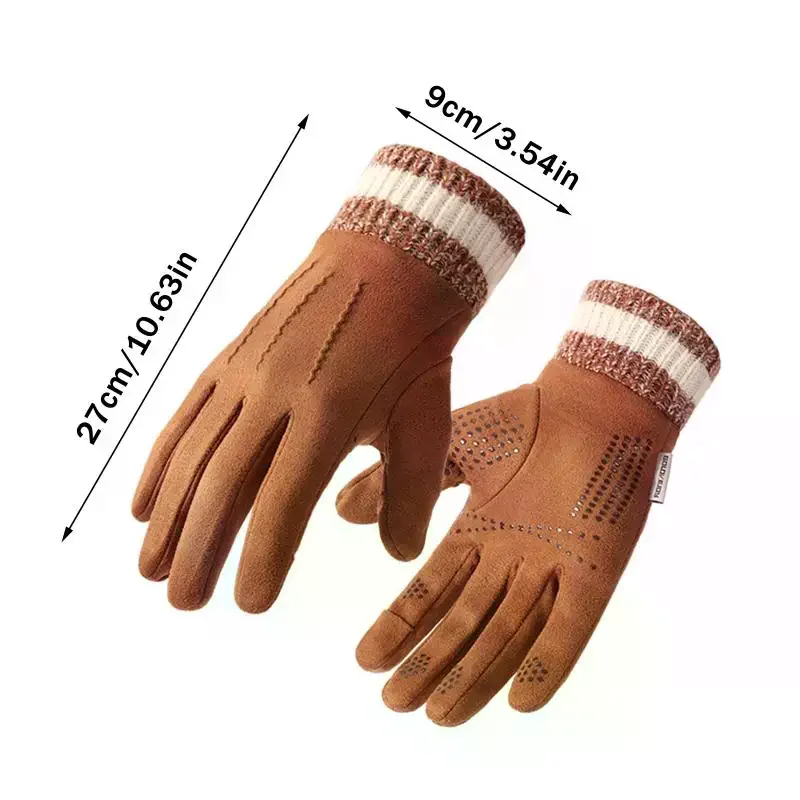 冬スエード手袋屋外サイクリング防風フリップフィンガータッチスクリーン手袋男性冬肥厚運転手袋男性用ギフト