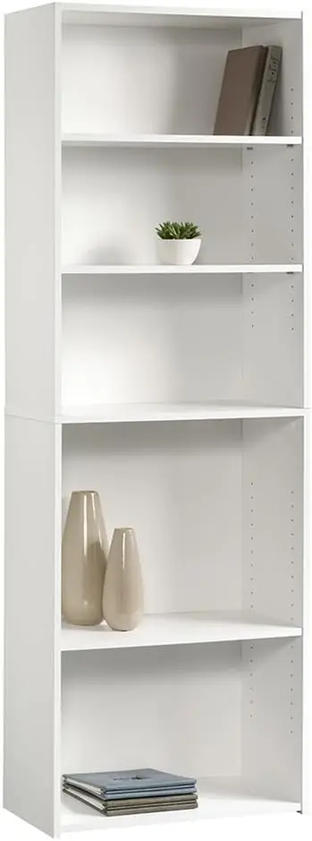 Sauder bearins-estantería para libros, estantería para libros, L: 24,57 "x W: 11,50" x H: 71,18 ", acabado blanco suave, 5 unidades