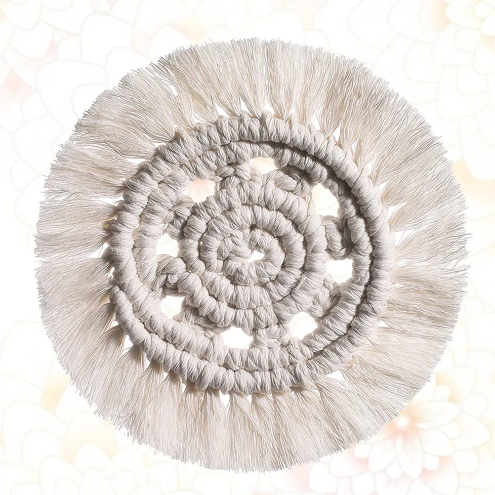 Round Cotton Rope Placemat Set Nordic Style Woven Table Mat Dish Plate Bowl Pad Heat Insulation Coaster for Home Living Room