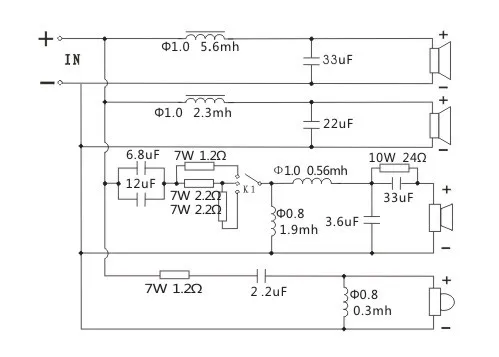 1 Pieces Kasun US-485C 4-Way High Quality Speaker Audio Crossover Intersect Frequency Point 380Hz/850Hz/4600Hz
