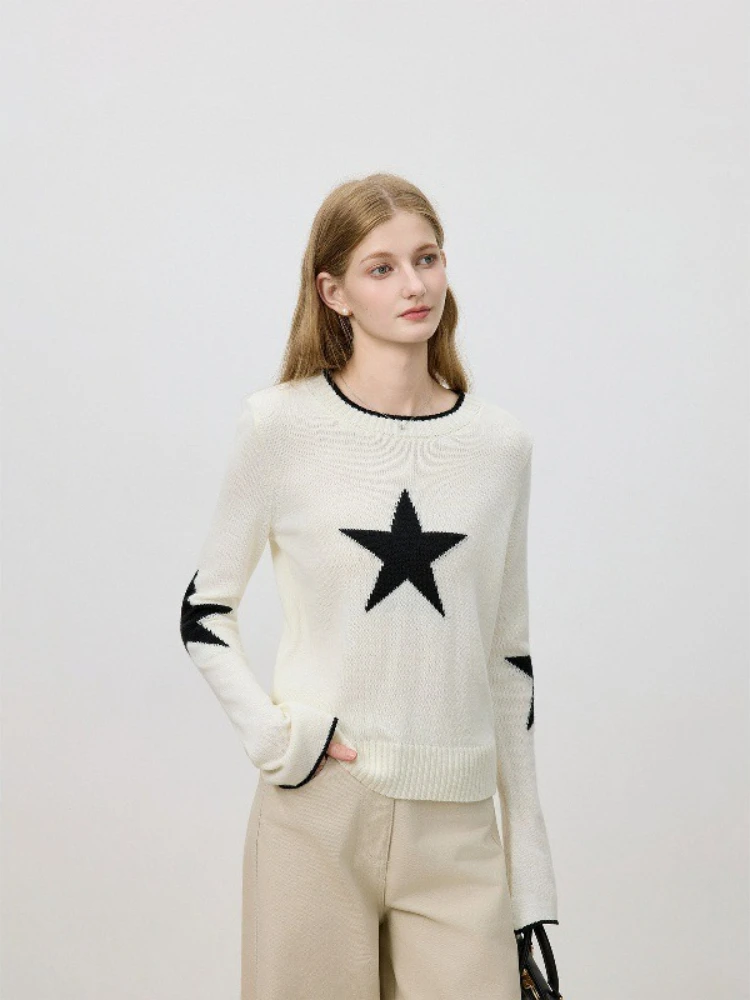 2026 Autumn and Winter New Round Neck Sweater for Women Loose and Slimming Casual and Versatile Knitted Sweater Top